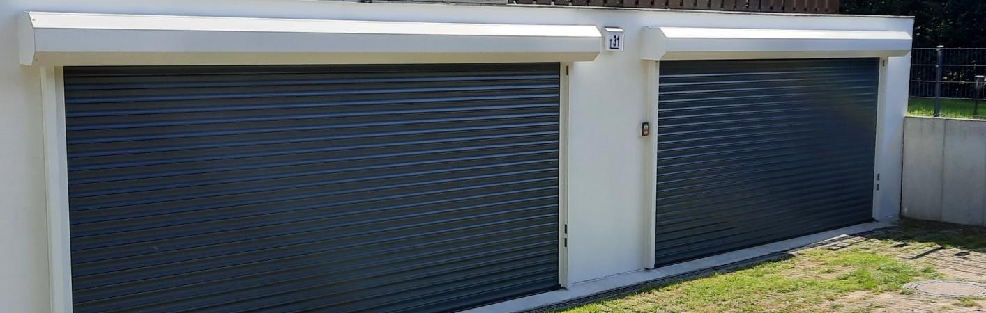 Anthrazitfarbene Aluminium-Rolltore
